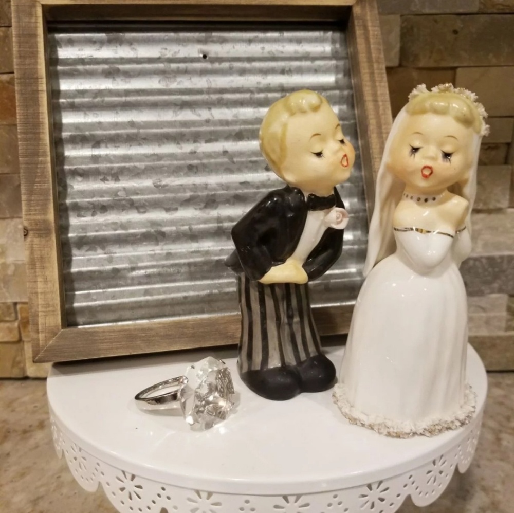 Vintage Porcelain Bride and Groom